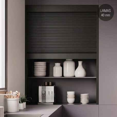 Kit Persiana Box Milano Aluminio Negro Mate Lama 40