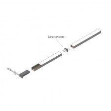 Conector Recto para Perfil Luz Led Moove 1