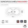 Fregadero Resina Sintética Syan Delfos Sobre-Encimera