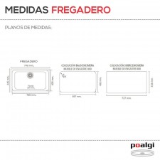 Fregadero Resina Sintética 1 Seno Poalgi GANDÍA 70