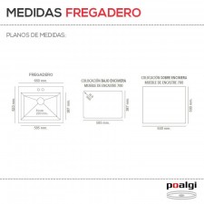 Fregadero Resina Sintética 1 Seno Poalgi SHIRA 502