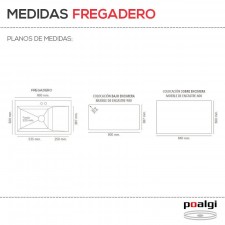 Fregadero Resina Sintética 1 Seno + Escurridor Poalgi SHIRA 503