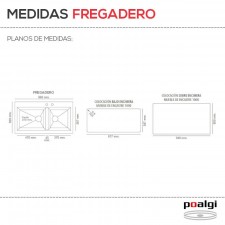 Fregadero Resina Sintética 2 Senos Poalgi SHIRA 505