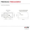 Fregadero Resina Sintética 1 Seno + Escurridor Poalgi DIAMANTE