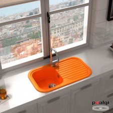 Fregadero Resina Sintética 1 Seno + Escurridor Poalgi CORAL