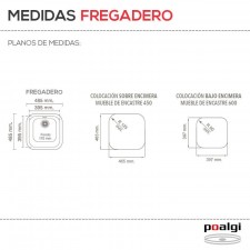 Fregadero Resina Sintética 1 Seno Poalgi ÁMBAR