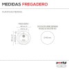 Fregadero Resina Sintética 1 Seno Redondo Poalgi ZAFIRO