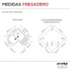 Fregadero Resina Sintética para Rincón de 2 Senos + Escurridor Poalgi JADE
