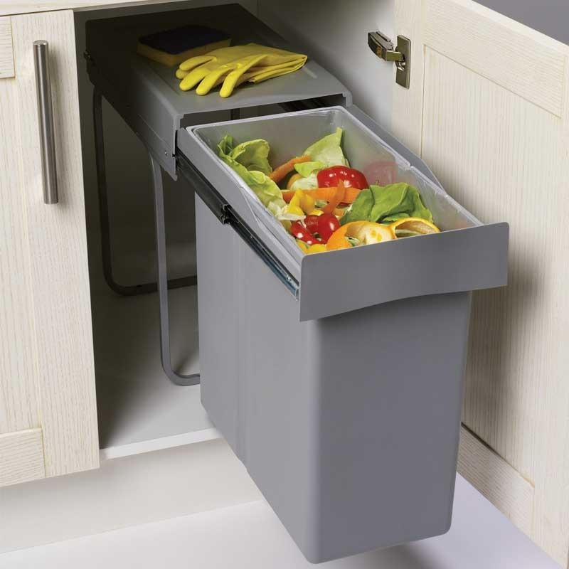 Elegante cubo de basura de cocina de 40 litros para recogida
