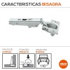 Bisagra 110º Estándar con Muelle Blum para Cocina