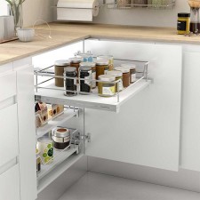 Cesto Extraible de Acero y Melamina para Cocina