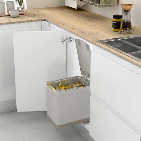 Cubo Basura 16 l Rectangular de Polipropileno para Cocina