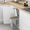 Cubo Basura 16 l Rectangular de Acero Inoxidable para Cocina