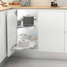 Bandeja 180º Extraible Giratoria Acero/Melamina para Cocina