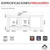 Fregadero Resina Sintética Syan Core Sobre-Encimera
