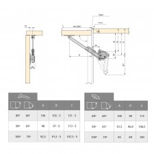 Compases para Puertas Elevables Fuerza 20 - 70 kg x cm Emuca NSDX