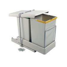 Cubo Basura 14 + 14 L Extracción y Tapa Automática