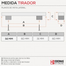Pomo Metálico 4774 para Cocina