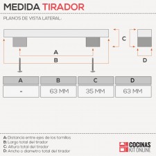 Pomo Metálico 3025 Rústico para Cocina