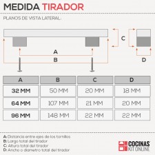 Tirador Metálico 4001E para Cocina