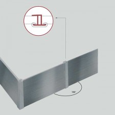 Unión Recta Aluminio Cepillado para Zócalo de PVC de Cocina
