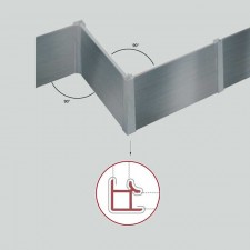 Unión 90º Aluminio Antracita para Zócalo de PVC de Cocina