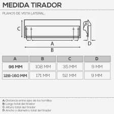 Tirador Metálico Negro 4057E para Cocina