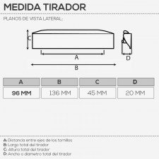 Tirador Metálico 4086E para Cocina