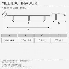 Tirador Metálico 4081E 160 mm para Cocina
