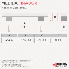 Tirador Metálico 2296 para Cocina