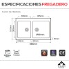 Fregadero Resina Sintética Syan Iris Bajo-Encimera