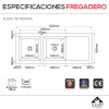 Fregadero Resina Sintética Syan Core Bajo-Encimera