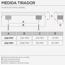 Tirador Metálico Blanco 4741 para Cocina