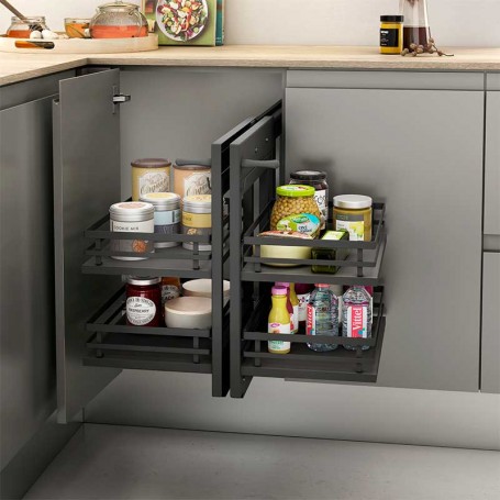Extraíble Articulado Flat de Acero Antracita para Cocina