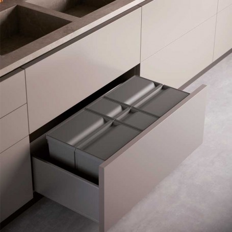 Kit Cubos Basura Reciclaje Ecológico 9XL para Cocina