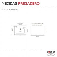 Fregadero Resina Sintética 1 Seno Poalgi KUMA 301