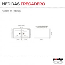 Fregadero Resina Sintética 2 Senos Poalgi KUMA 304