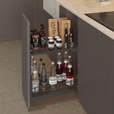 Botellero Extraíble Antracita Compact Basal