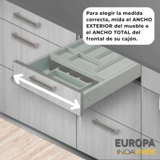 Cajón con Doble Cubertero de PVC Gris Europa para Cocina