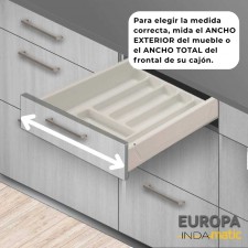 Cajón con Cubertero de PVC Blanco Europa para Cocina