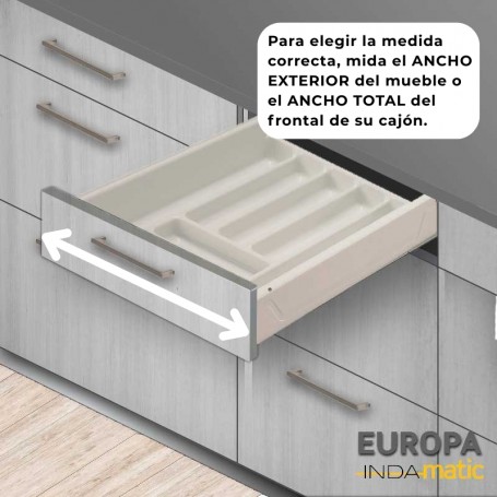 Cajón con Cubertero de PVC Blanco Europa para Cocina