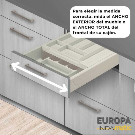 Cajón con Doble Cubertero de PVC Blanco Europa para Cocina